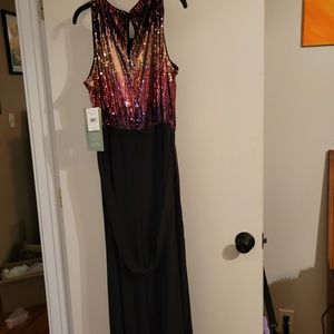 Black and gold/red sequin jump suit